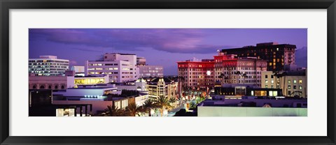 Framed High angle view of buildings in a city, Rodeo Drive, Beverly Hills, California, USA Print