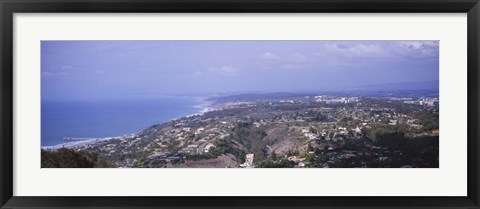 Framed High angle view of buildings on a hill, La Jolla, Pacific Ocean, San Diego, California, USA Print