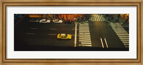 Framed High angle view of cars at a zebra crossing, Times Square, Manhattan, New York City, New York State, USA Print