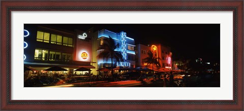 Framed Ocean Drive, South Beach, Miami Beach, Florida Print