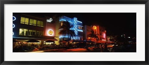 Framed Ocean Drive, South Beach, Miami Beach, Florida Print