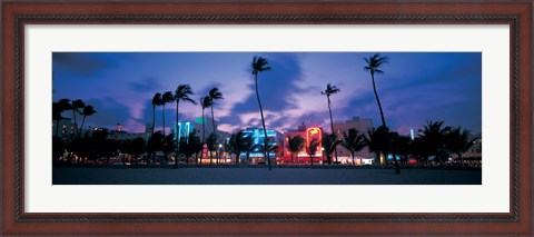 Framed Buildings lit up at dusk, Miami, Florida, USA Print