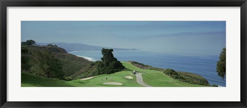 Framed Golf course at the coast, Torrey Pines Golf Course, San Diego, California, USA Print