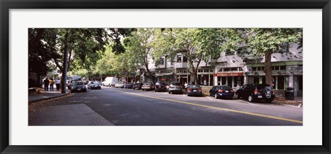 Framed Cars parked at the roadside, College Avenue, Claremont, Oakland, Alameda County, California, USA Print