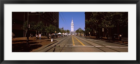 Framed Tourists at a market place, Ferry Building, San Francisco, California, USA Print