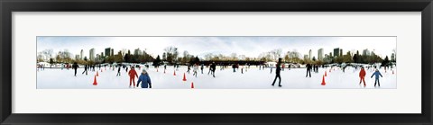 Framed 360 degree view of tourists ice skating, Wollman Rink, Central Park, Manhattan, New York City, New York State, USA Print