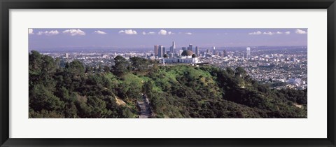 Framed Griffith Park Observatory and Los Angeles in the background, California Print