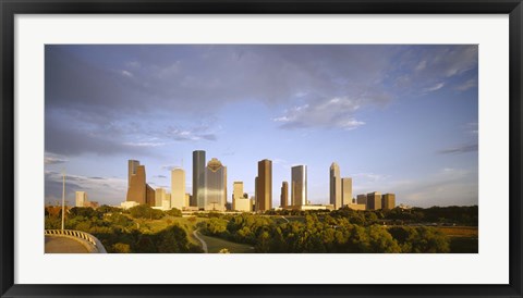 Framed Houston Skyscrapers, Texas Print