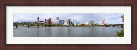 Framed Bridges with city skyline in the background, Hawthorne Bridge, Burnside Bridge, Willamette River, Portland, Oregon, USA 2010 Print