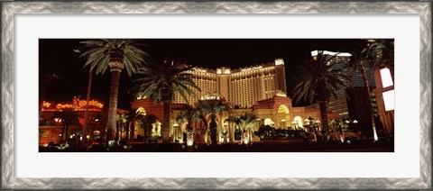 Framed Hotel lit up at night, Monte Carlo Resort And Casino, The Strip, Las Vegas, Nevada, USA Print