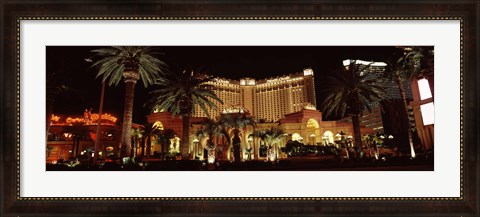 Framed Hotel lit up at night, Monte Carlo Resort And Casino, The Strip, Las Vegas, Nevada, USA Print