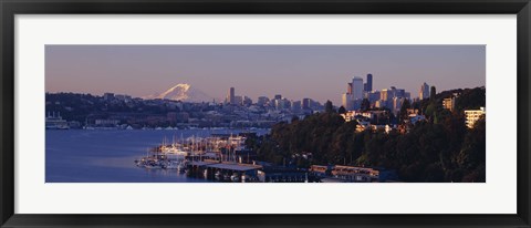 Framed Buildings at the waterfront, Lake Union, Seattle, Washington State, USA Print