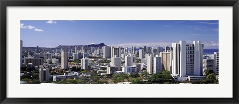 Framed High rise buildings, Honolulu, Oahu, Honolulu County, Hawaii, USA 2010 Print