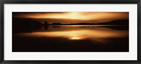Framed Reflection of clouds in a lake at sunset, Loch Raven Reservoir, Lutherville-Timonium, Baltimore County, Maryland Print