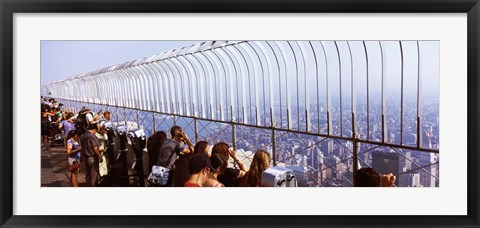 Framed Tourists at an observation point, Empire State Building, Manhattan, New York City, New York State, USA Print