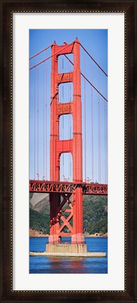 Framed Suspension bridge tower, Golden Gate Bridge, San Francisco Bay, San Francisco, California, USA Print