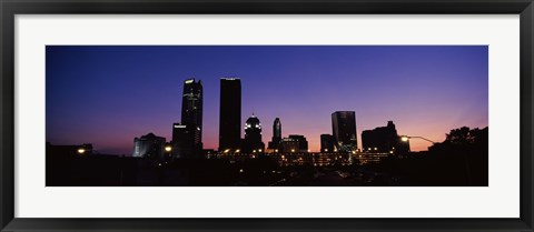 Framed Downtown Oklahoma City at Night Print