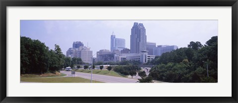 Framed Street scene with buildings in a city, Raleigh, Wake County, North Carolina, USA Print