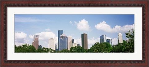 Framed Houston Skyline with Clouds, Texas, USA Print