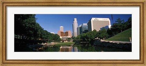 Framed Buildings at the waterfront, Qwest Building, Omaha, Nebraska Print