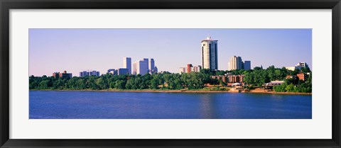 Framed Buildings at the waterfront, Arkansas River, Tulsa, Oklahoma Print