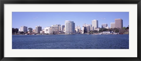 Framed Skyscrapers in a lake, Lake Merritt, Oakland, California, USA Print