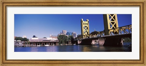 Framed Tower Bridge, Sacramento, CA, USA Print