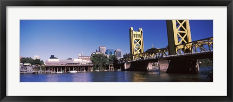 Framed Tower Bridge, Sacramento, CA, USA Print