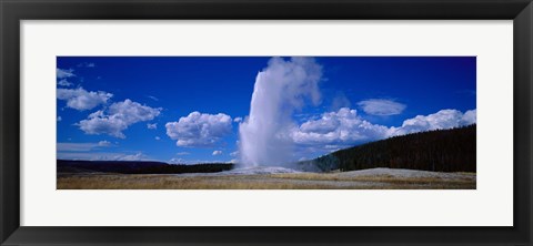 Framed Old Faithful, Yellowstone National Park, Wyoming, USA Print