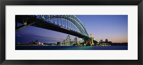 Framed Low angle view of a bridge, Sydney Harbor Bridge, Sydney, New South Wales, Australia Print