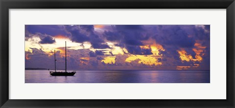 Framed Sunset Moorea French Polynesia Print