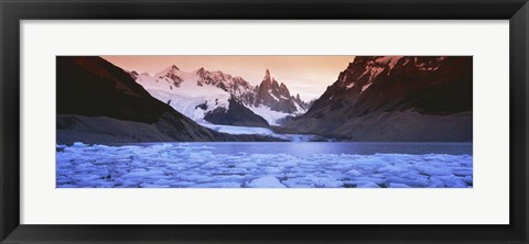 Framed Mountains covered in snow, Laguna Torre, Los Glaciares National Park, Patagonia, Argentina Print