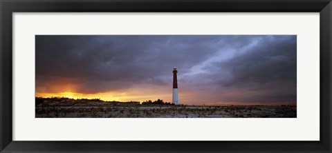 Framed Sunset, Barnegat Lighthouse State Park, New Jersey, USA Print