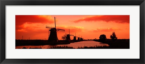 Framed Windmills Holland Netherlands Print