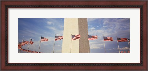 Framed Washington Monument Washington and flags DC Print