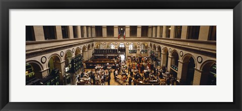 Framed High angle view of a group people at a stock exchange, Paris Stock Exchange, Paris, France Print