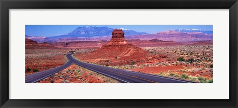 Framed Fork In Road, Red Rocks, Red Rock Country, Utah, USA Print
