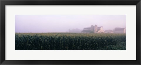 Framed Barn in a field, Illinois, USA Print