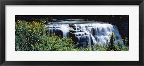 Framed Waterfall in a park, Middle Falls, Genesee, Letchworth State Park, New York State, USA Print