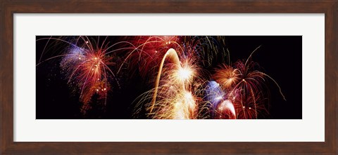 Framed Fireworks Display, Banff, Alberta, Canada Print