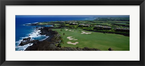 Framed Aerial Francis H Li Brown Golf Course, Hawaii, USA Print