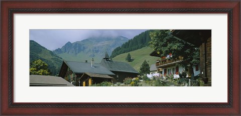 Framed Low angle view of houses on a mountain, Muren, Switzerland Print