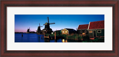 Framed Windmills Zaanstreek Netherlands Print