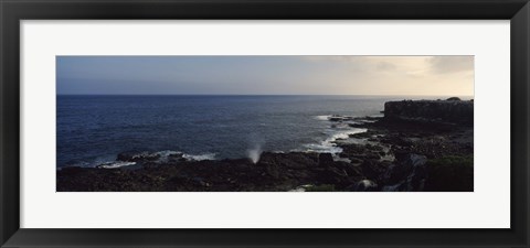 Framed Rock formations at the coast, Punta Suarez, Espanola Island, Galapagos Islands, Ecuador Print