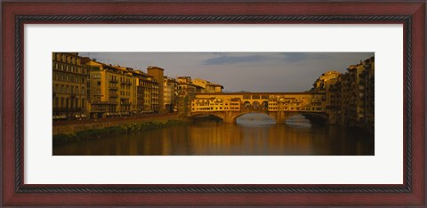 Framed Bridge Across Arno River, Florence, Tuscany, Italy Print