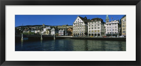 Framed Buildings at the waterfront, Limmat Quai, Zurich, Switzerland Print