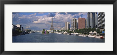 Framed Buildings at the riverbank, Seine River, Paris, France Print