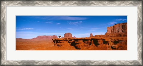 Framed Person riding a horse on a landscape, Monument Valley, Arizona, USA Print