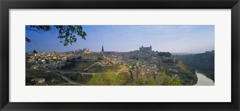 Framed Aerial View Of A City, Toledo, Spain Print