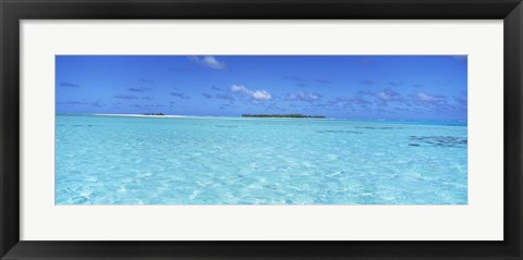 Framed Island in the ocean, Maina, Cook Islands Print